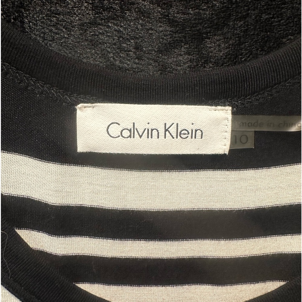 Calvin Klein Black & White Striped Fit & Flare Maxi Dress Size 10 - Picture 4 of 4